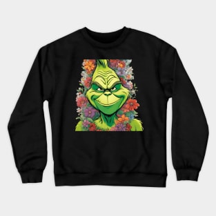 Flowery Grinch Crewneck Sweatshirt